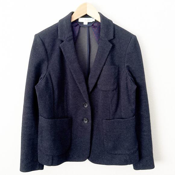 Boden Jackets & Blazers - BODEN | Blazer Cotton Blend Navy Blue Micro Dot Jacket Preppy Classic | Size 12